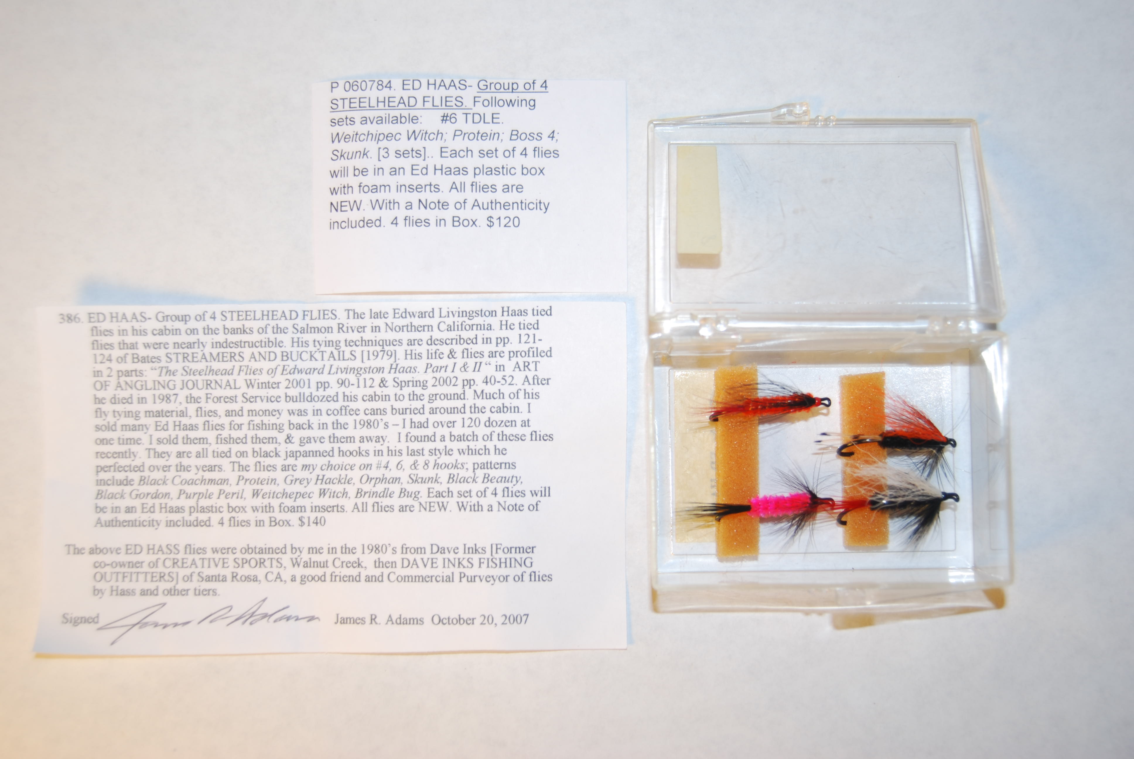 ED HAAS- Group of 4 STEELHEAD FLIES. Image for ED HAAS- Group of 4 STEELHEAD FLIES.